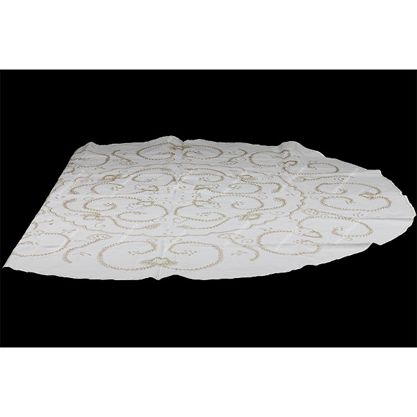 1,50 round-TABLECLOTH IN COTTON EMBROIDERED IN BEI...