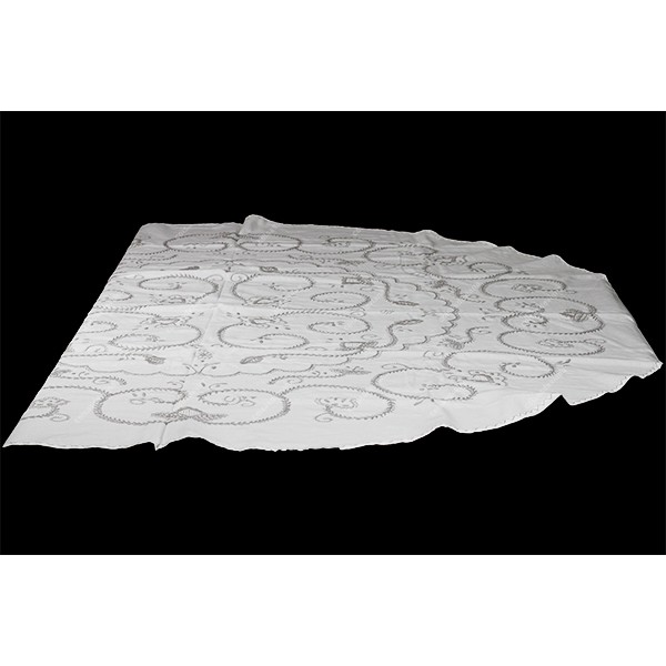1,80 round-TABLECLOTH IN COTTON EMBROIDERED IN GRE...