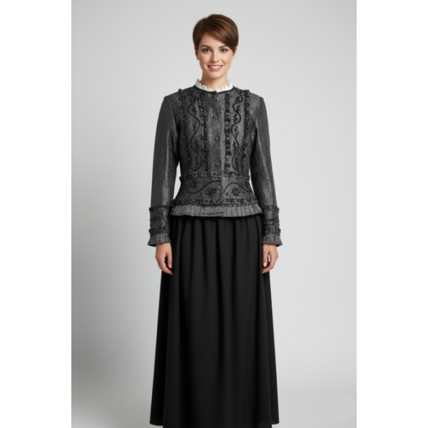 CASACA PRETA BORDADO RICO VIDRILHO TRAJE NOIVA