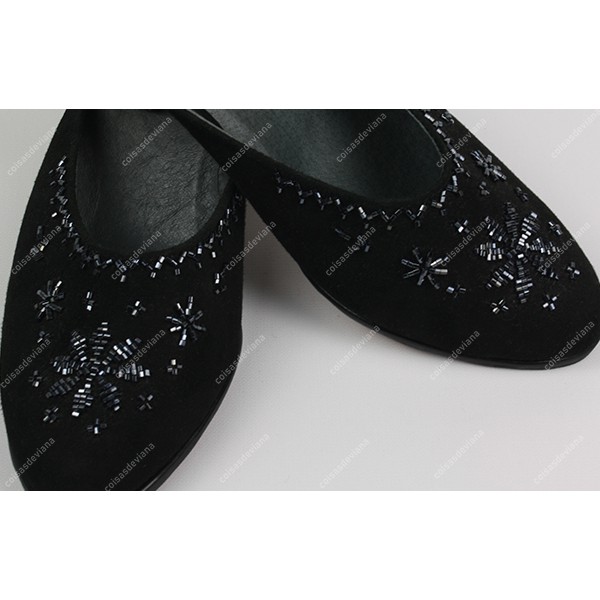 SLIPPER VIANA EMBROIDERY WITH GLASS LEATHER SOLE