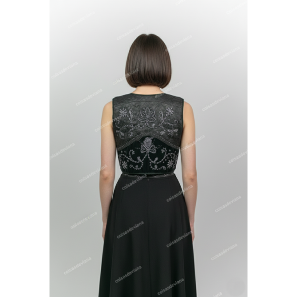 COLETE BORDADO RICO COM VIDRILHO TRAJE MORDOMA