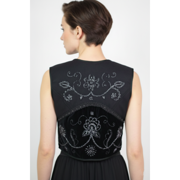 COLETE BORDADO COM VIDRILHO TRAJE MORDOMA