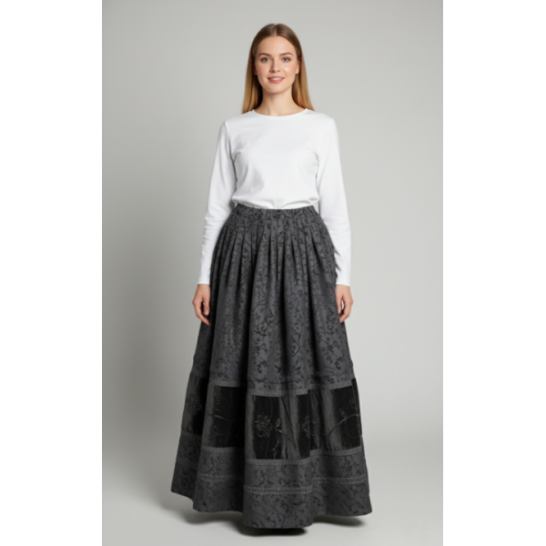 SAIA BROCADO BORDADO A VIDRILHO PARA TRAJE MORDOMA