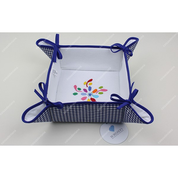 BREAD BASKET IN COTTON WITH VIANA EMBROIDERY
