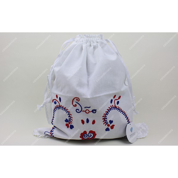 BREAD BAG COTTON VIANA EMBROIDERY WITH FRILLS