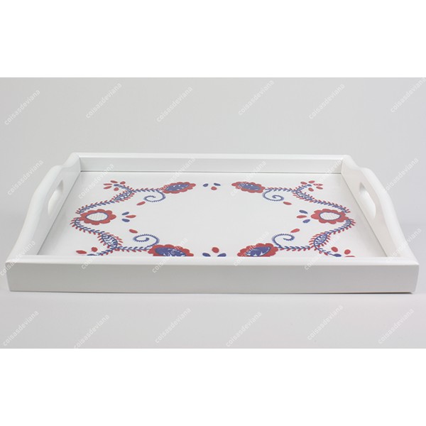 WOODEN TRAY FLAT WING VIANA EMBROIDERY