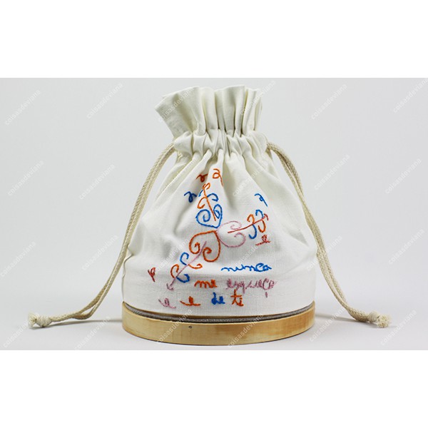 BAG IN HALF LINEN VIANA EMBROIDERY AND SIEVE