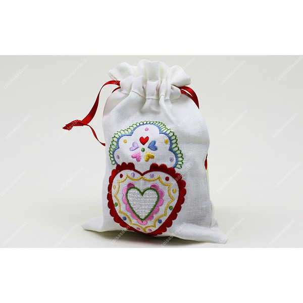 MINIATURE BAG LINEN EMBROIDERED BY MACHINE