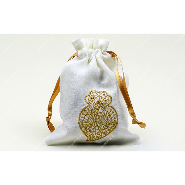 MINIATURE BAG IN LINEN HEART OF VIANA EMBROIDERED ...