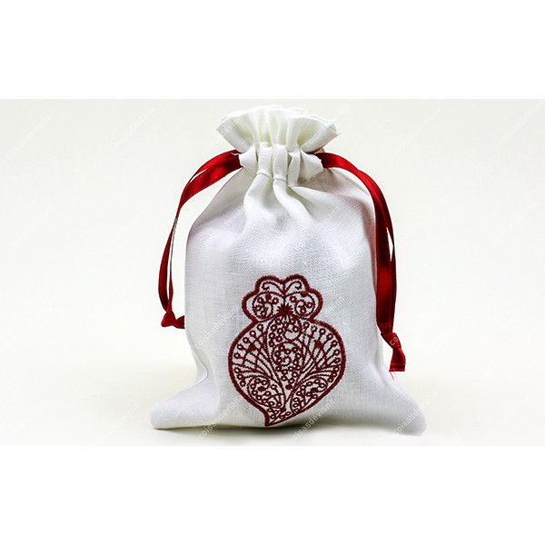 MINIATURE BAG IN LINEN HEART OF VIANA EMBROIDERED ...