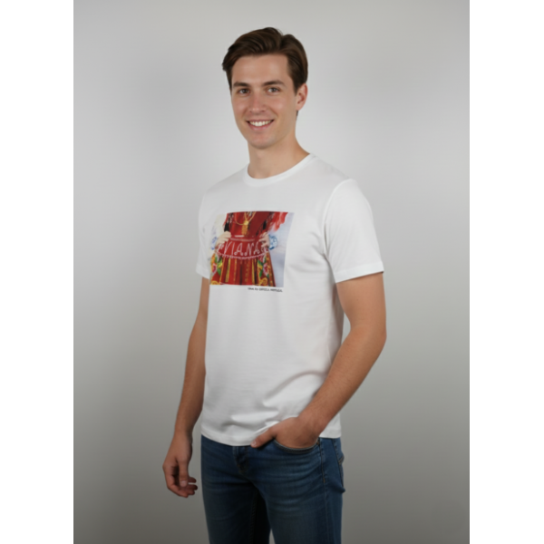 T-SHIRT BRANCA MOTIVOS DE VIANA IMPRESSOS