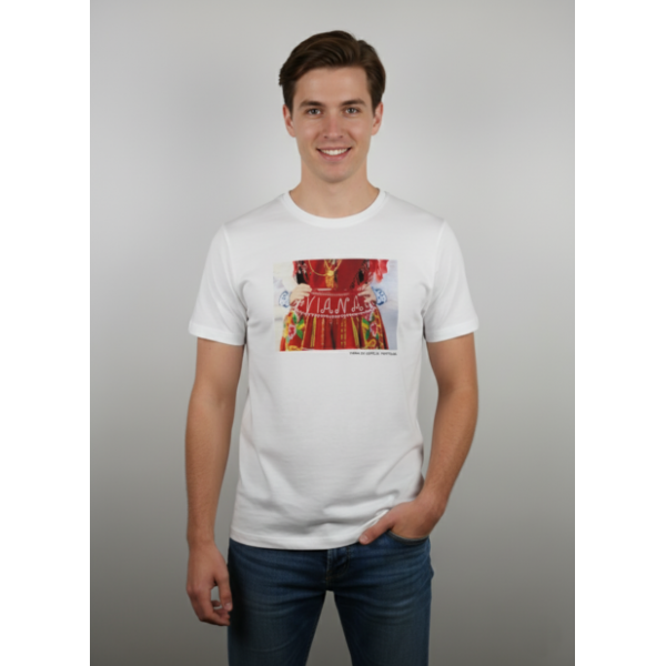 T-SHIRT BRANCA MOTIVOS DE VIANA IMPRESSOS