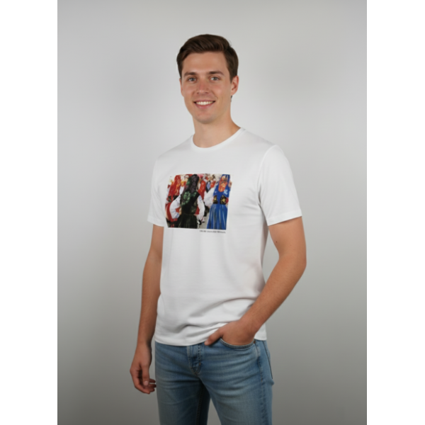 T-SHIRT BRANCA MOTIVOS DE VIANA IMPRESSOS