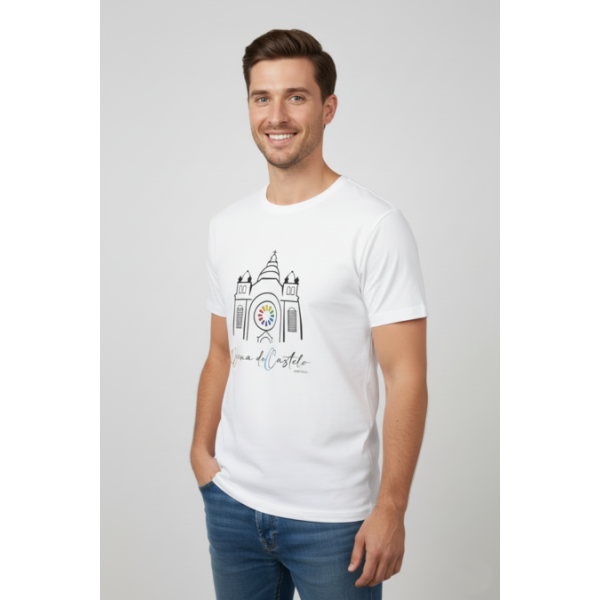 T-SHIRT BRANCA MOTIVOS DE VIANA IMPRESSOS