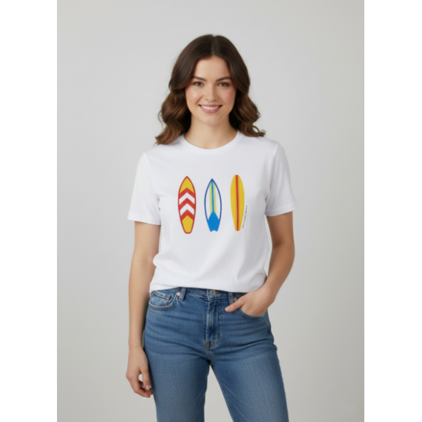 T-SHIRT BRANCA MOTIVOS DE VIANA IMPRESSOS