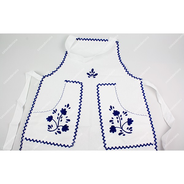 APRON WITH CHEST IN COTTON EMBROIDERY VIANA'S CROC...