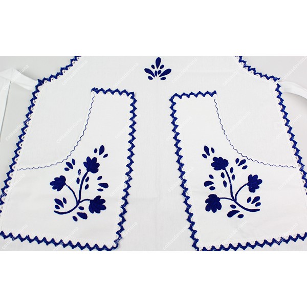 APRON WITH CHEST IN COTTON EMBROIDERY VIANA'S CROCKERY