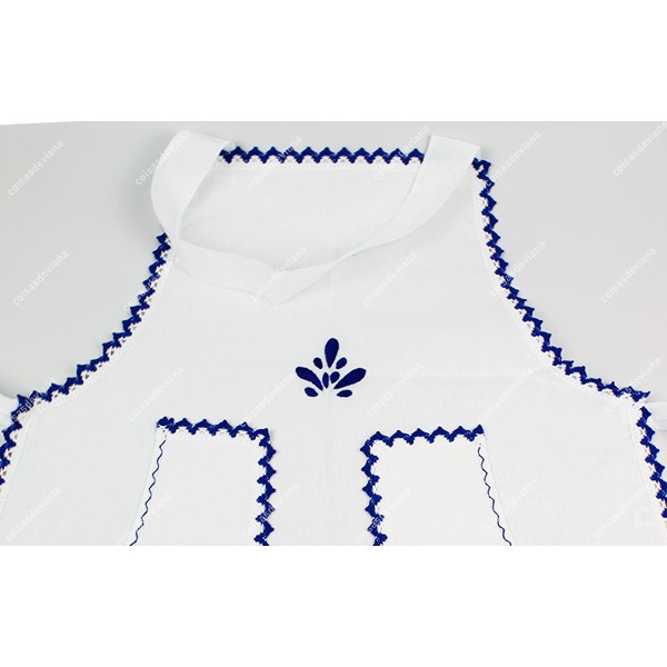APRON WITH CHEST IN COTTON EMBROIDERY VIANA'S CROCKERY