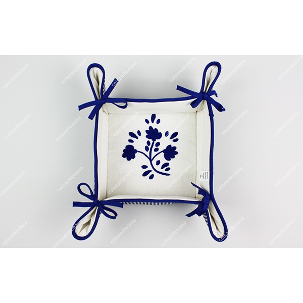BREAD BASKET IN COTTON WITH EMBROIDERY VIANA'S CROCKERY