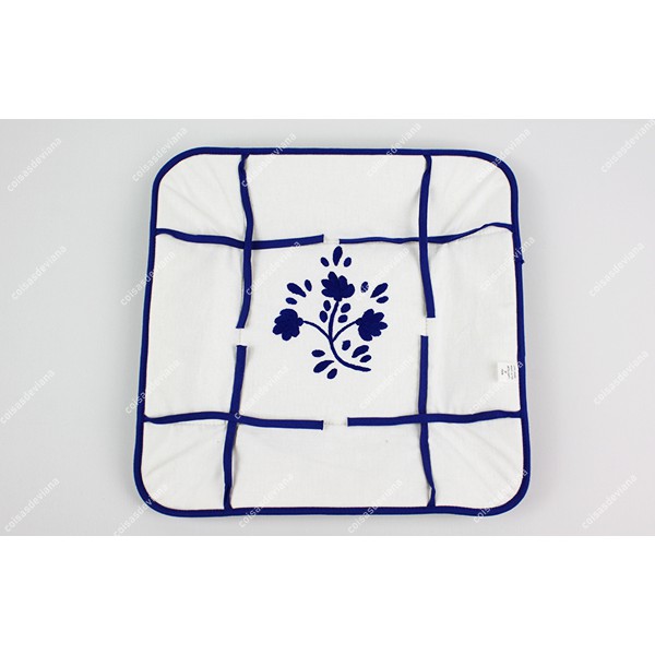 BREAD BASKET IN COTTON WITH EMBROIDERY VIANA'S CROCKERY
