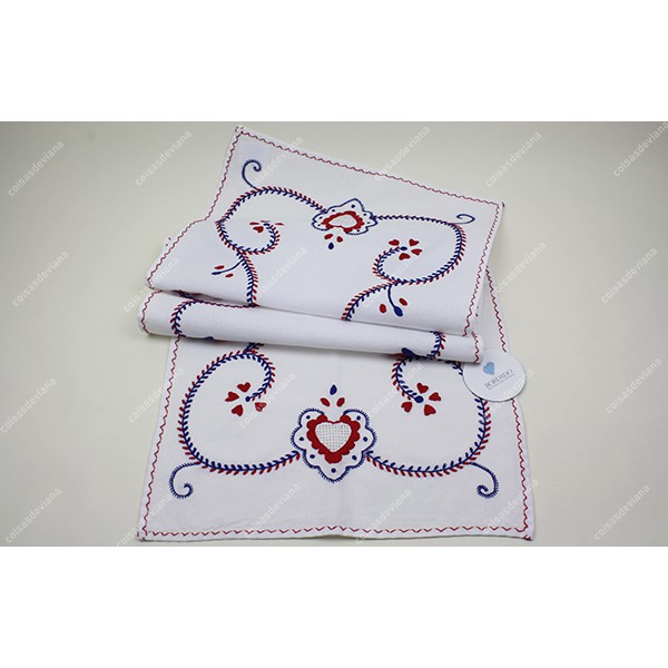 CENTERPIECE OR TABLE RUNNER IN COTTON VIANA EMBROIDERY