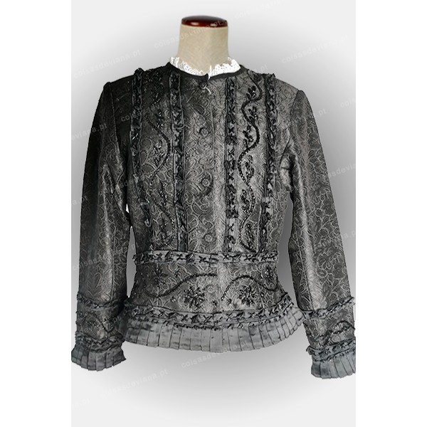 BLACK COAT WITH RICH EMBROIDERY BRIDAL COSTUME