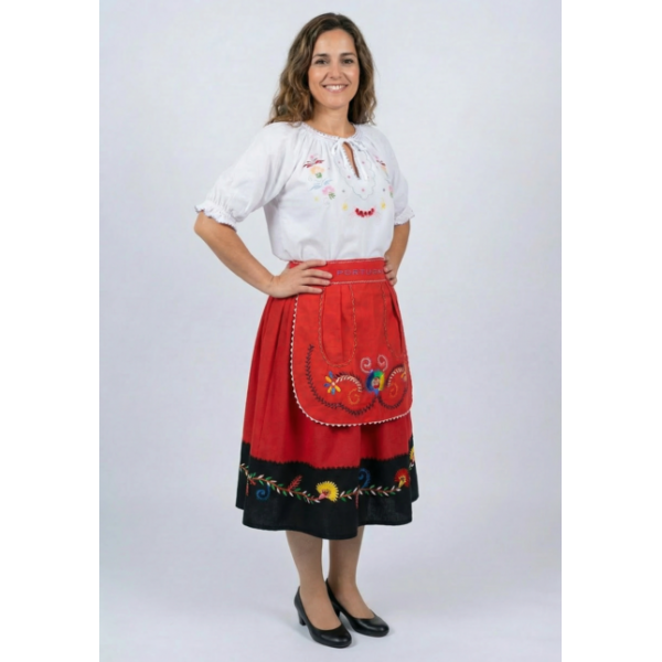 TRAJE IMITAÇÃO LAVRADEIRA COM BLUSA MANGA CURTA