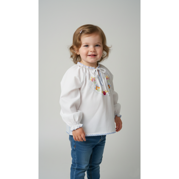 BLUSA BORDADO VIANA COM LAÇO E MANGA COMPRIDA - M...