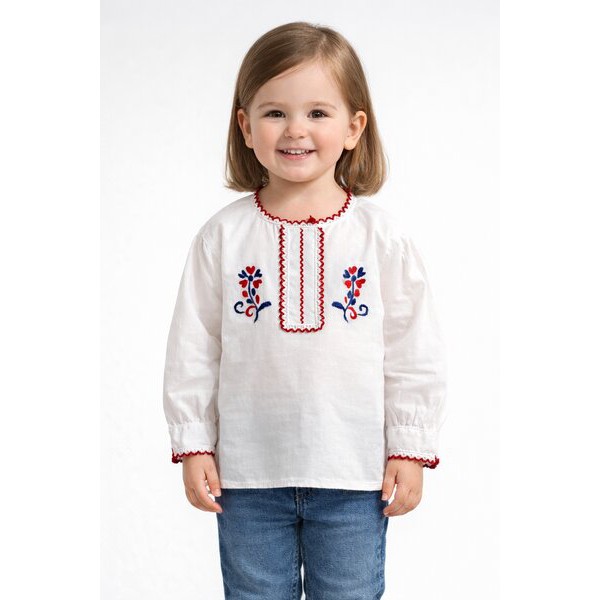 BLUSA MANGA COMPRIDA BORDADO VIANA E RENDA - MENIN...