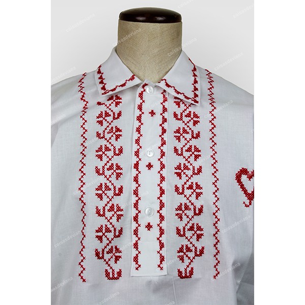 COTTON SHIRT EMBROIDERY IN CROSS STITCH - BOY