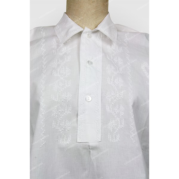 COTTON SHIRT EMBROIDERY IN CROSS STITCH - BOY