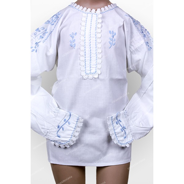 SHIRT IN COTTON VIANA EMBROIDERY FOR SUNDAY COSTUM...