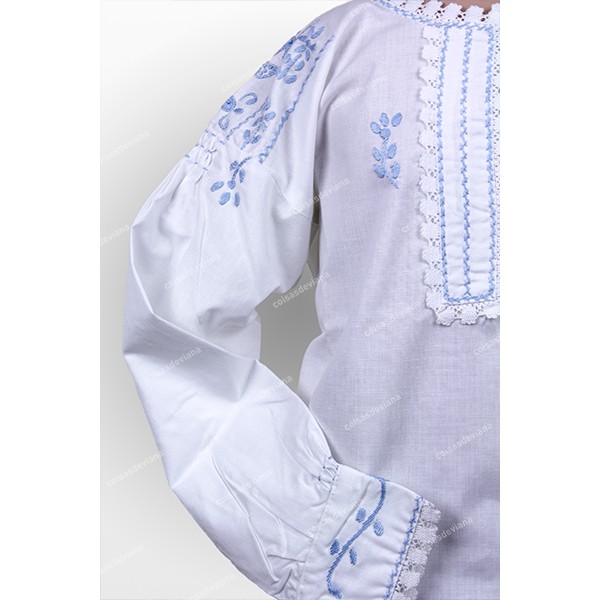 SHIRT IN COTTON VIANA EMBROIDERY FOR SUNDAY COSTUME - GIRL