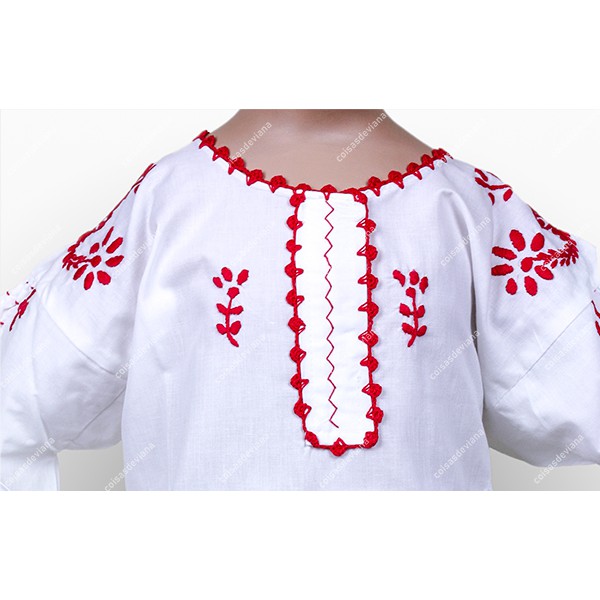 VIANESA SHIRT IN COTTON VIANA EMBROIDERY FOR LAVRADEIRA COSTUME - GIRL