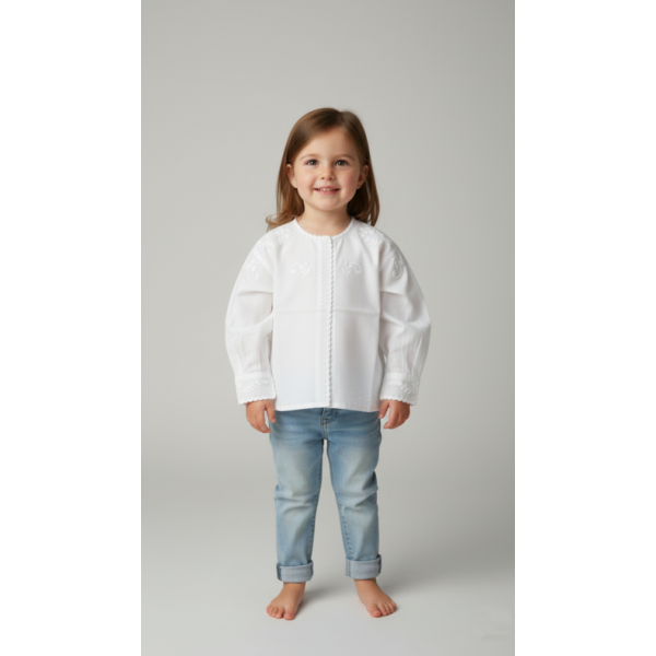 CAMISA VIANESA ALGODÃO BORDADO VIANA BRANCO - MEN...