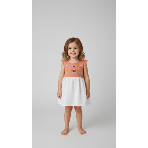 VESTIDO CRIANÇA BORDADO VIANA E BORDADO INGLES