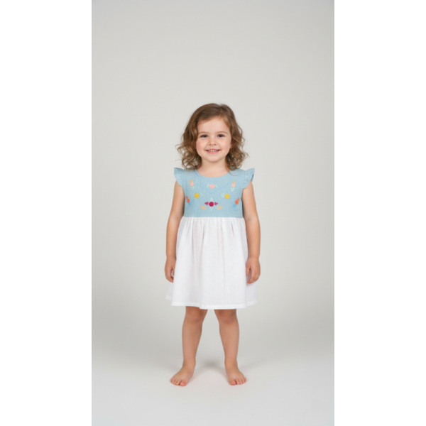 VESTIDO CRIANÇA BORDADO VIANA E BORDADO INGLES