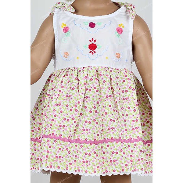 CHILD DRESS FLOWERY FABRIC VIANA EMBROIDERY