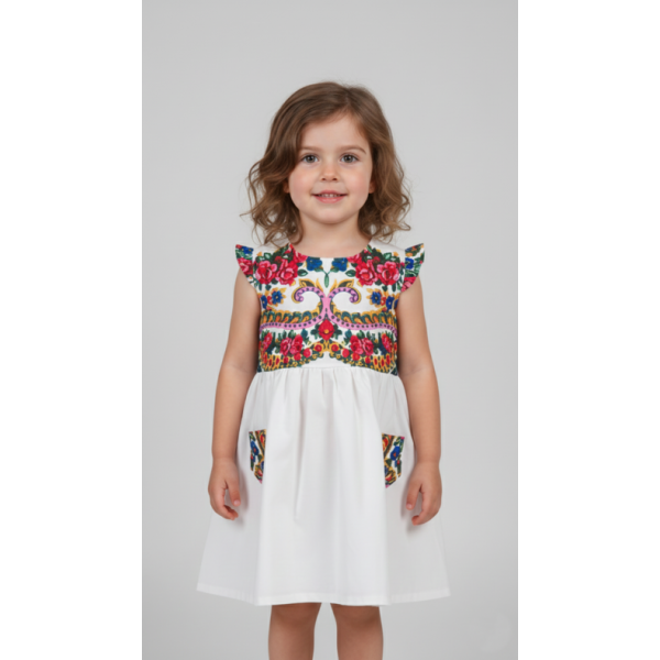 VESTIDO CRIANÇA COM LENÇO DE VIANA