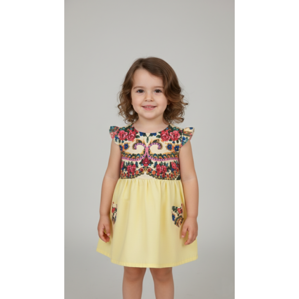 VESTIDO CRIANÇA COM LENÇO DE VIANA