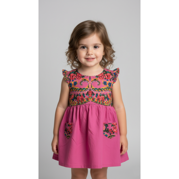 VESTIDO CRIANÇA COM LENÇO DE VIANA