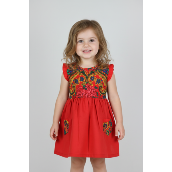 VESTIDO CRIANÇA COM LENÇO DE VIANA