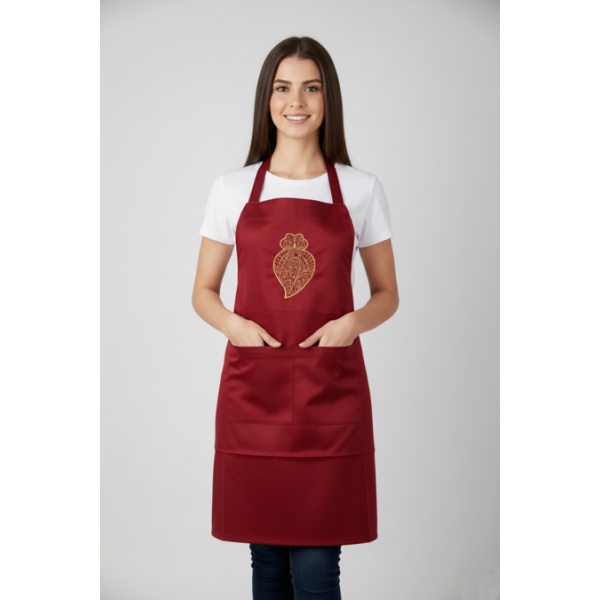 AVENTAL PEITO AMOVÍVEL CORAÇÃO VIANA BORDADO A MAQUINA