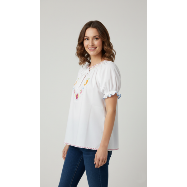 BLUSA COM LAÇO BORDADO VIANA MANUAL