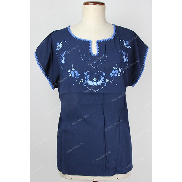BLOUSE IN CREPE FABRIC VIANA EMBROIDERY BY HAND