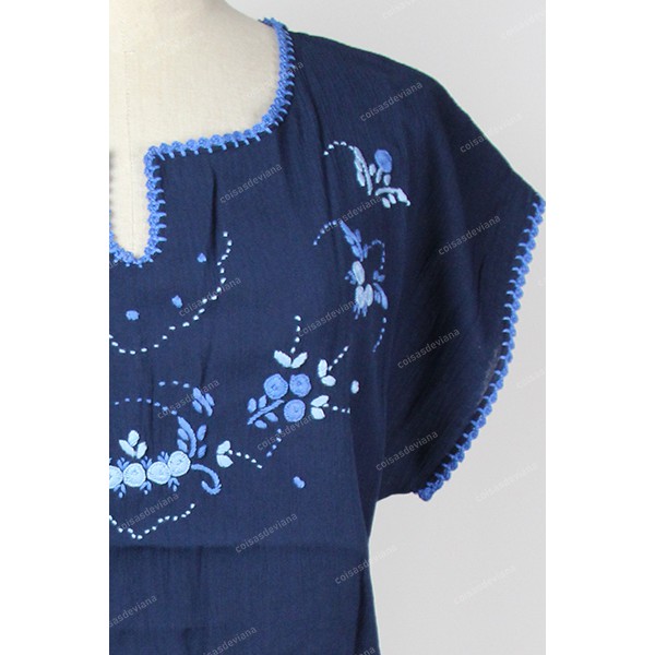 BLOUSE IN CREPE FABRIC VIANA EMBROIDERY BY HAND