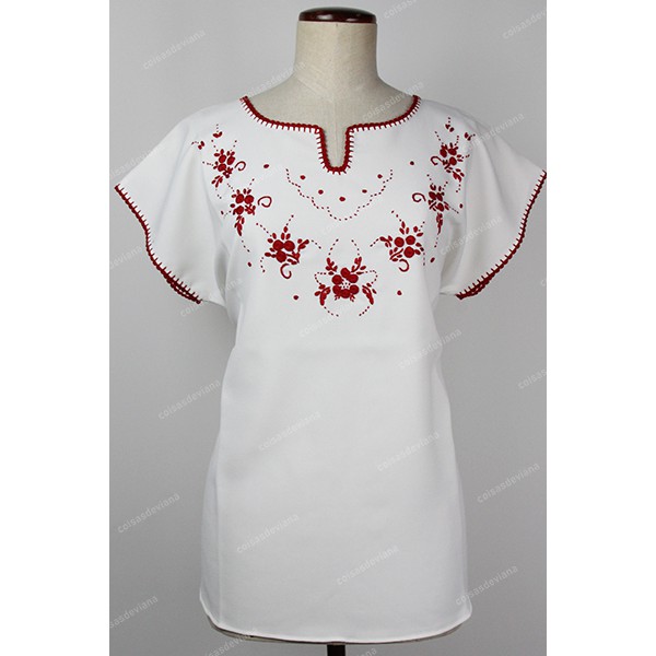 BLOUSE IN CREPE FABRIC VIANA EMBROIDERY
