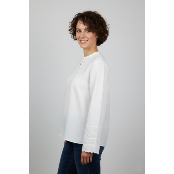 CAMISA ALGODÃO BORDADO BRANCO ARCOS DE VALDEVEZ