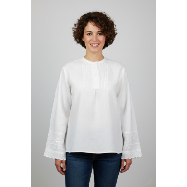 CAMISA ALGODÃO BORDADO BRANCO ARCOS DE VALDEVEZ