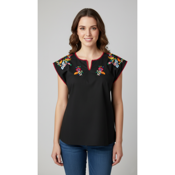 TUNICA ALGODÃO BORDADO A MAQUINA